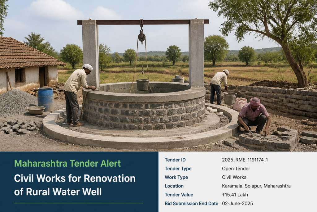 Renovation work of a rural water well under construction in Dhasai Bhuipada, Murbad, Thane district, Maharashtra