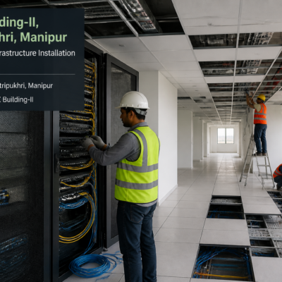 Integrated ICT infrastructure installation inside IT SEZ Building-II, Mantripukhri, Manipur government building