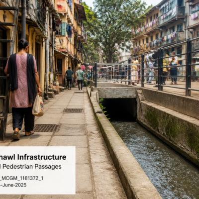 Urban drainage and passage improvement works at Mumbai chawl neighborhood in K West Ward