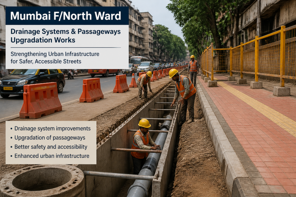 Urban civil works improving passage and drainage systems in Mumbai's F/North Ward