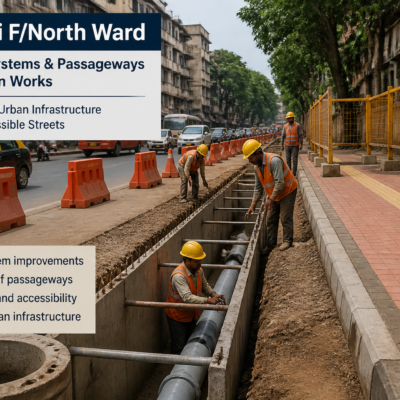 Urban civil works improving passage and drainage systems in Mumbai's F/North Ward