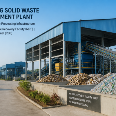 Lamdeng Solid Waste Management Plant infrastructure focusing on dry waste processing facilities with MRF and RDF units