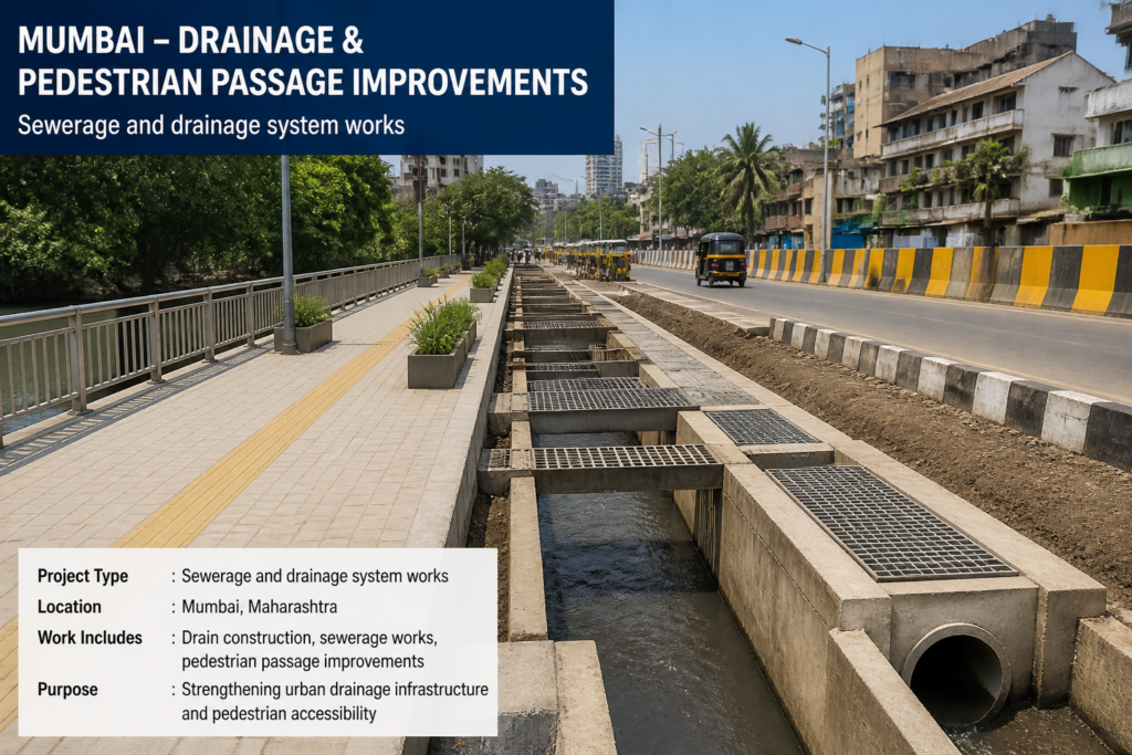 Urban drainage and passage improvement infrastructure in Borivali East, Mumbai