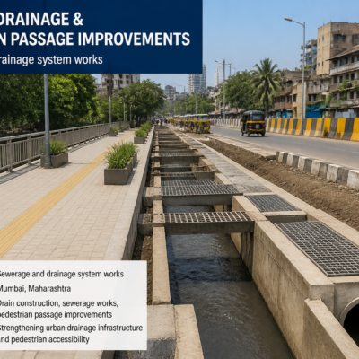 Urban drainage and passage improvement infrastructure in Borivali East, Mumbai
