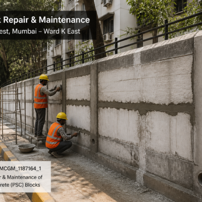 Urban PSC block repair and maintenance work at Santacruz West in Mumbai, infrastructure tender focus