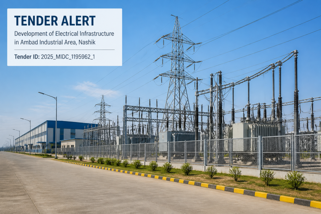 Power supply electrical infrastructure at Ambad Industrial Area, Nashik representing the Maharashtra government tender