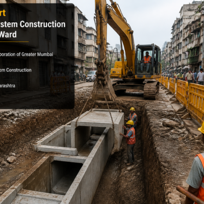 Urban drainage and passage improvement construction work underway in Kandivali West Mumbai ward