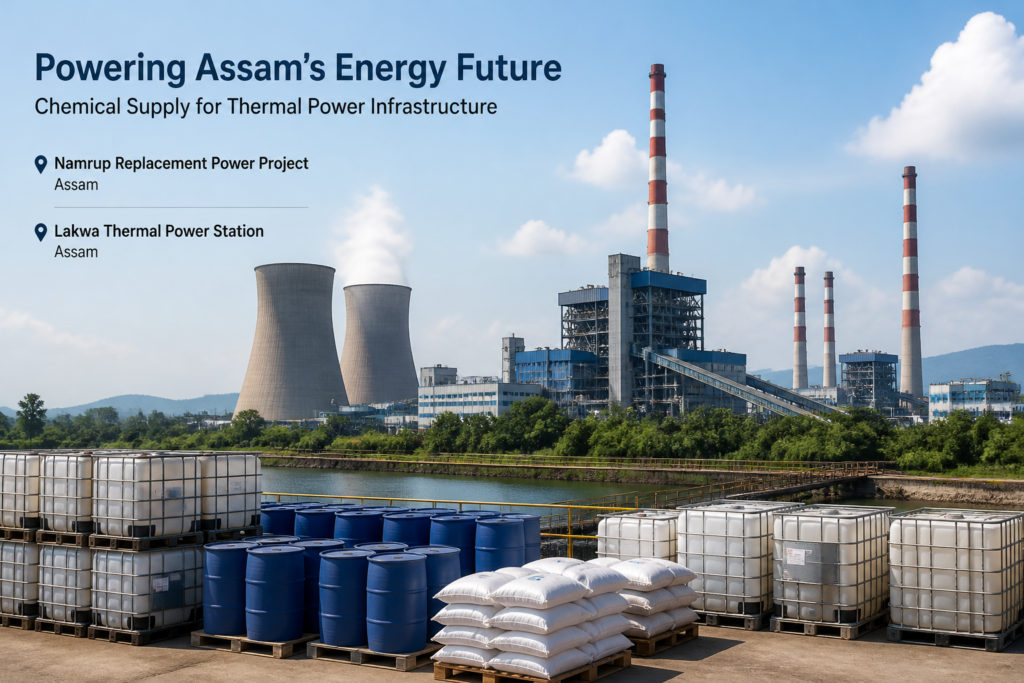 Power plant chemical supply infrastructure supporting Assam thermal power stations Namrup and Lakwa