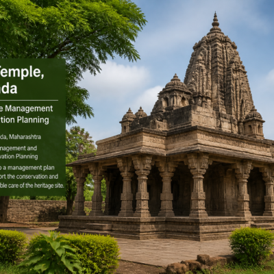 Exterior view of Laxmi Temple in Shrigonda illustrating architectural heritage and site management focus