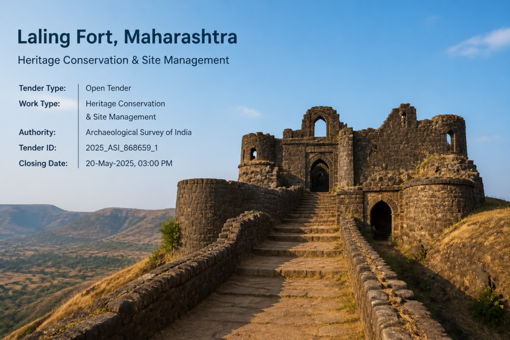Laling Fort heritage site in Maharashtra with emphasis on architecture and terrain for site management consultancy