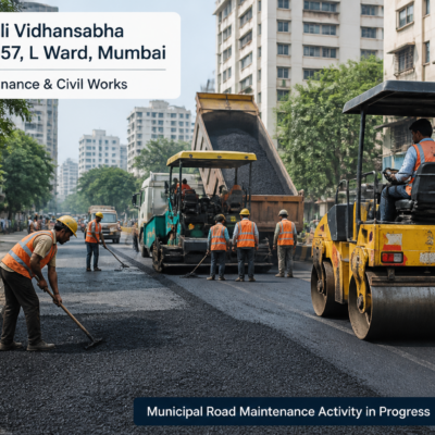 Road maintenance and civil works activities in Chandivali Vidhansabha beat no.157 L Ward Mumbai urban area