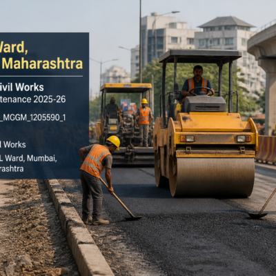 Road maintenance and civil works ongoing in Kurla L Ward under Maharashtra Government tender