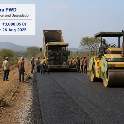 Road construction civil works in rural Maharashtra representing the 2026 Dahegaon tender