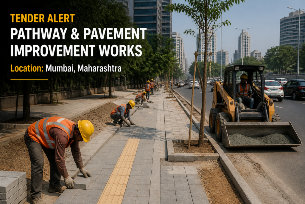 Pathway and pavement improvement works near Western Express Highway in Dahisar, Mumbai, under government tender