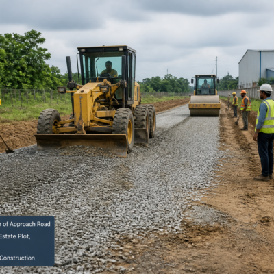 Construction of gravel approach road at industrial estate in Sonitpur Assam under government tender