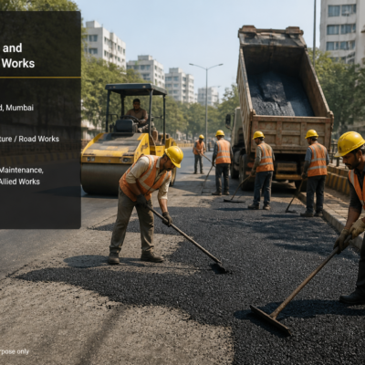 Road maintenance civil works underway in a municipal ward in Mumbai representing Chandivali Vidhansabha civil works tender