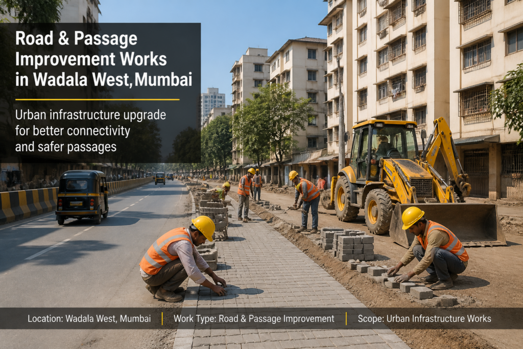 Urban passageway improvement works near BEST Staff Quarters at Wadala West, Mumbai