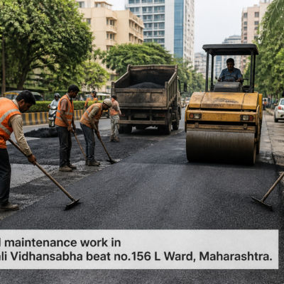 Civil road maintenance work in Chandivali Vidhansabha beat no.156 L Ward, Maharashtra