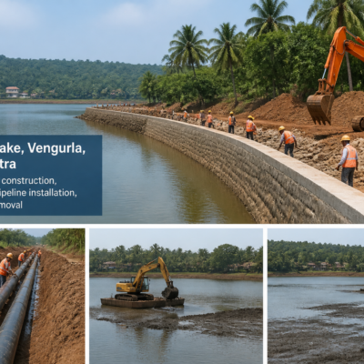 Construction of protective wall and pipeline extension works at Narayan lake, Vengurla municipal council area