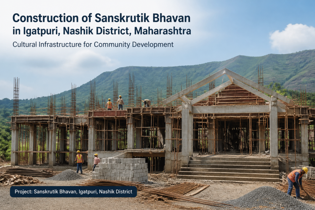 Construction site of Sanskrutik Bhavan cultural building in Nashik district Maharashtra