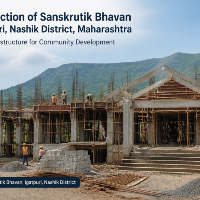Construction site of Sanskrutik Bhavan cultural building in Nashik district Maharashtra