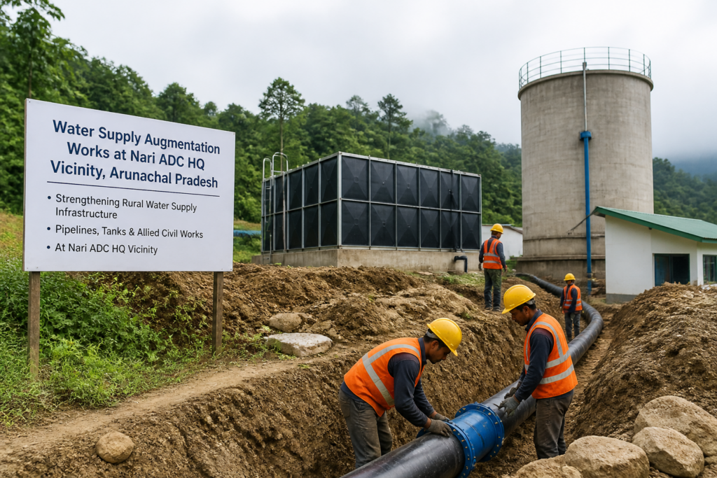Water supply augmentation civil works site at Nari ADC HQ Arunachal Pradesh