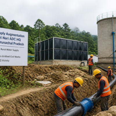 Water supply augmentation civil works site at Nari ADC HQ Arunachal Pradesh
