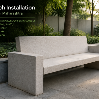 VIP bench installation civil works infrastructure in L Ward Kurla, Maharashtra