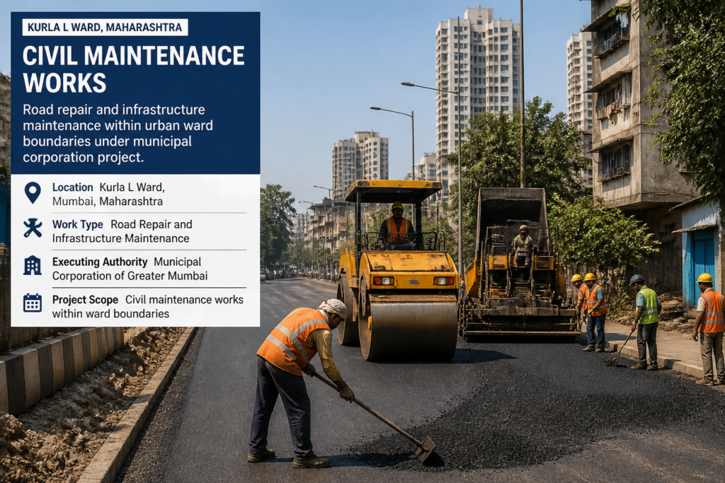 Urban municipal civil maintenance work in progress in Chandivali Vidhansabha beat no.156 Kurla L Ward