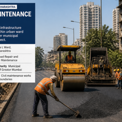 Urban municipal civil maintenance work in progress in Chandivali Vidhansabha beat no.156 Kurla L Ward