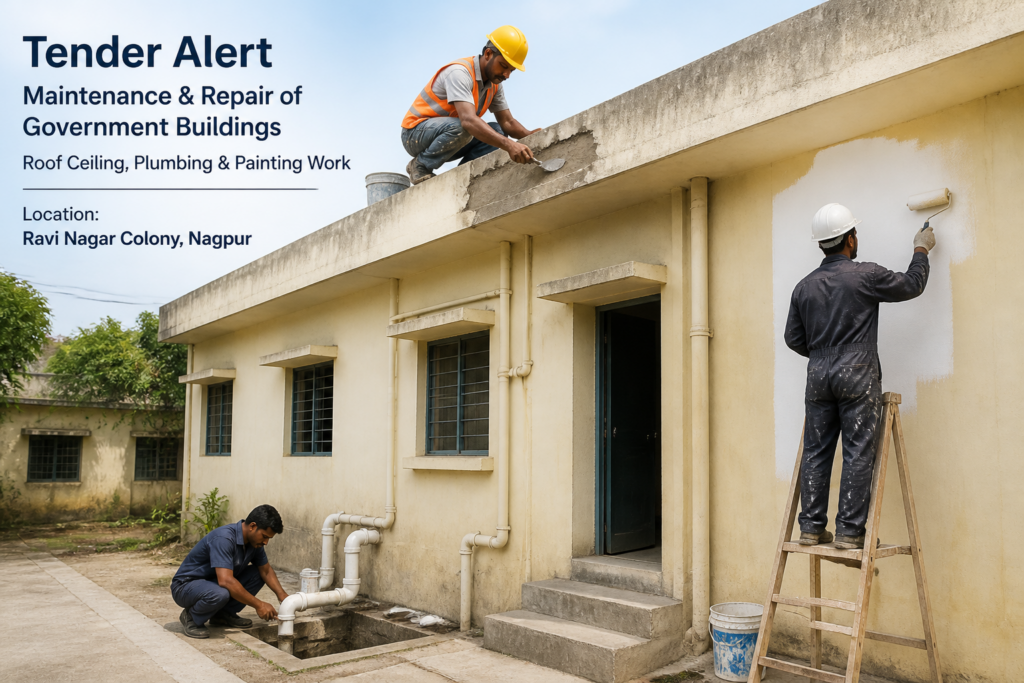 Repair works on government buildings roof, plumbing and painting at Ravi Nagar Colony in Nagpur