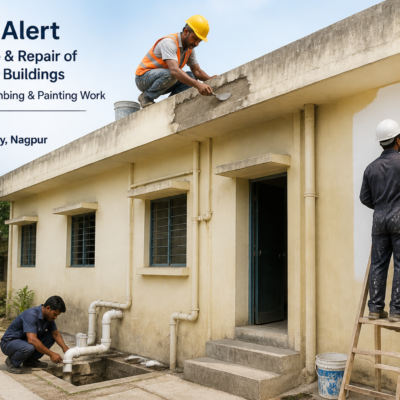 Repair works on government buildings roof, plumbing and painting at Ravi Nagar Colony in Nagpur