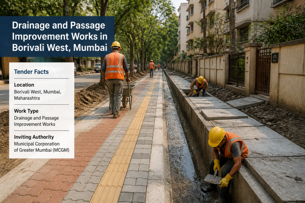 Drainage and passage system improvement work underway in Borivali West, Mumbai