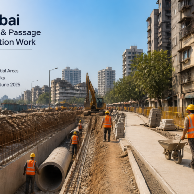 Urban drainage and passage improvement works in E Ward Mumbai municipal infrastructure