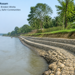 Riverbank anti-erosion civil works near village Gardenpur, Assam protecting against river Garuphella erosion