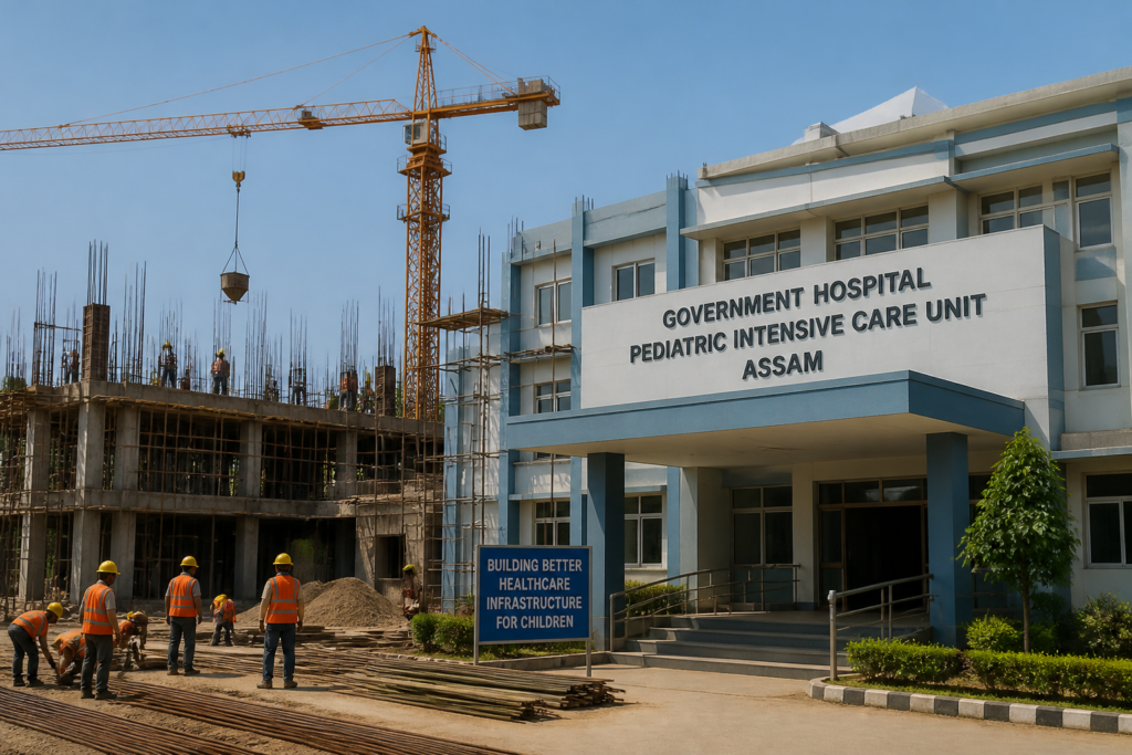 Construction and renovation work underway at pediatric intensive care unit of Assam hospital FAAMCH for SNCU/PICU upgrade