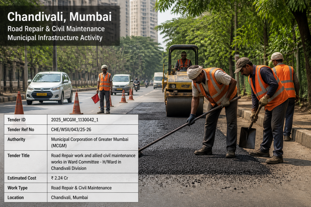 Road and civil works maintenance activity in Chandivali Vidhansabha beat no.159, Mumbai municipal ward