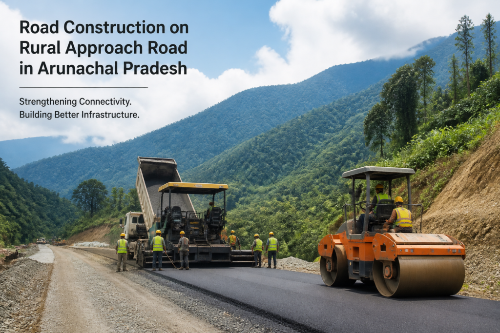 Road construction site on approach road from Yupia highway to Yapang sector, Arunachal Pradesh