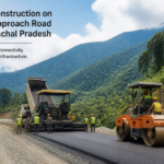 Road construction site on approach road from Yupia highway to Yapang sector, Arunachal Pradesh