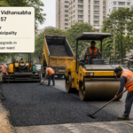 Road maintenance work at Chandivali Vidhansabha beat no.157 in Mumbai municipal ward by government workers