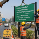 Directional board installation civil works under Government of Maharashtra Public Works Department in Lokmanya Savarkarnagar Ward