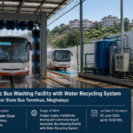 Automatic bus washing facility with water recycling system at Shillong Inter State Bus Terminus, Meghalaya