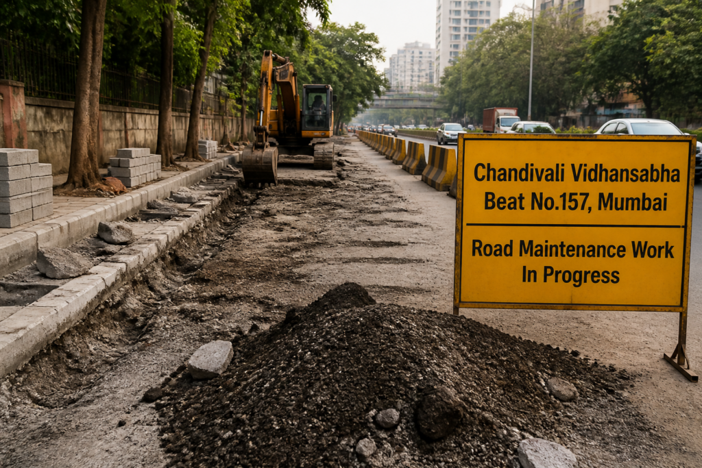 Civil road maintenance and infrastructure works in Chandivali Vidhansabha beat no.157 in Mumbai under Maharashtra government tender