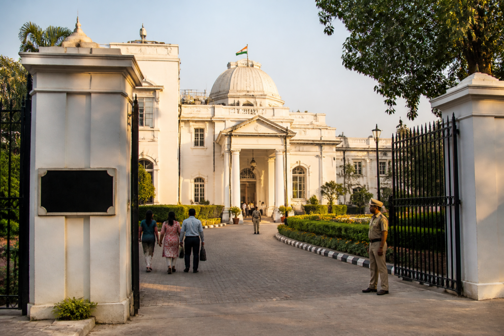 West Bengal Lok Bhavan building associated with the renaming of its gates and rooms