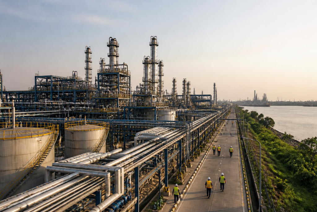 Haldia chemical plant and petrochemical facilities in West Bengal