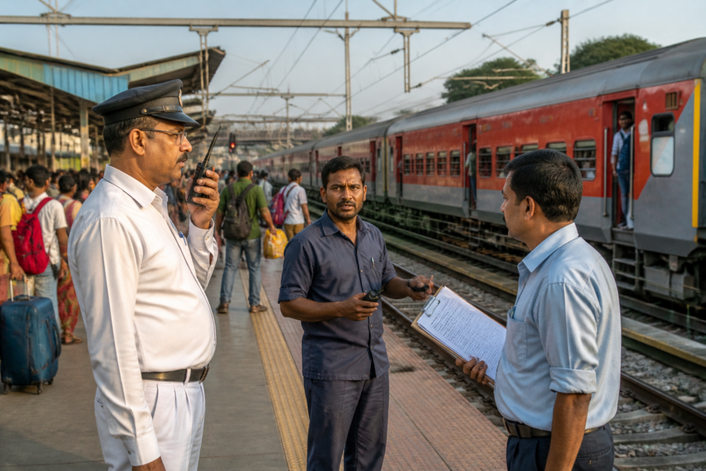 Railway bonus announcement involving Indian Railways staff and train operations