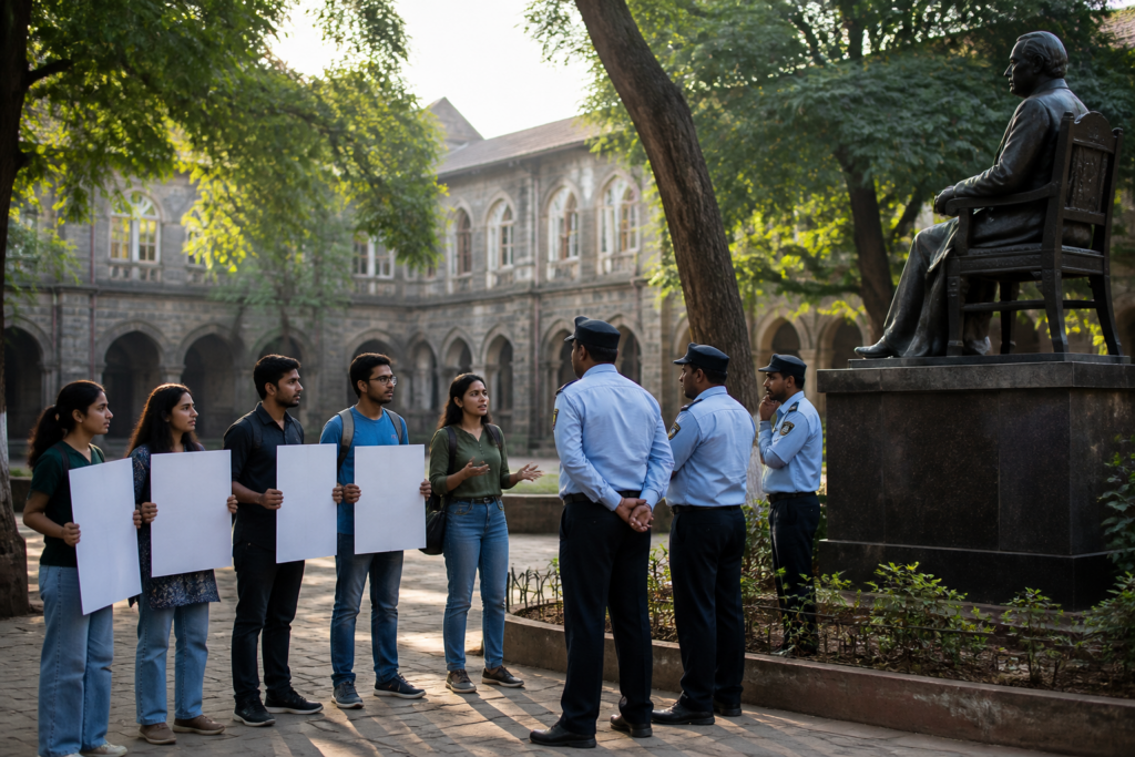 SPPU protest ban notice affecting student gatherings on the Pune university campus