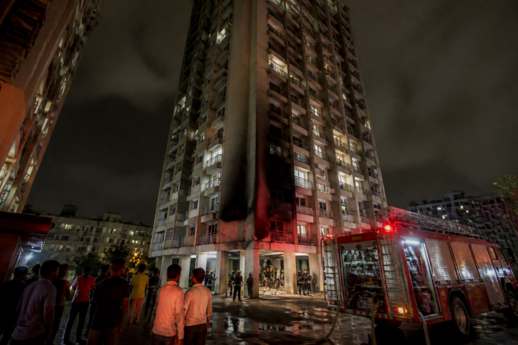 Nalasopara fire damage in a residential building after a late-night blaze