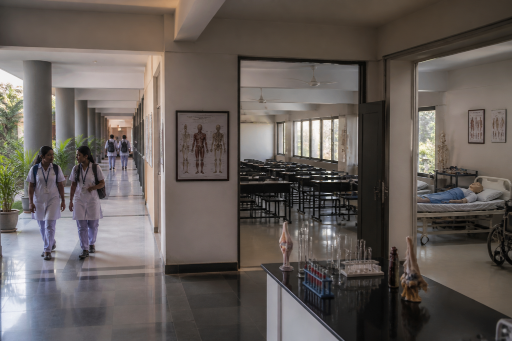 Gujarat nursing admissions data showing vacant seats across paramedical colleges