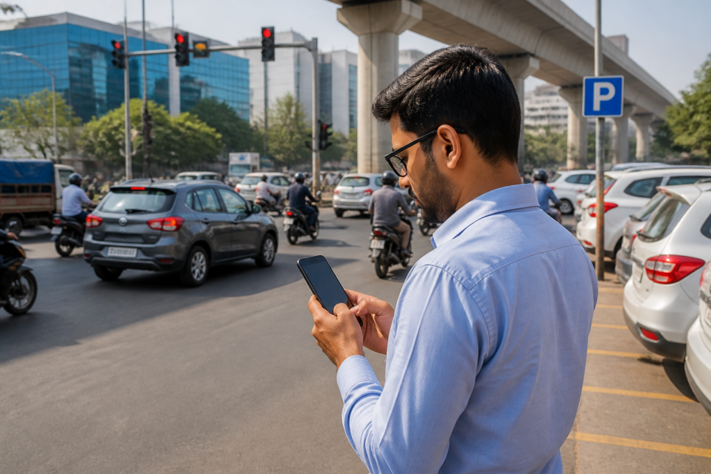 Hyderabad Traffic Police website showing citizen complaint and parking zone services